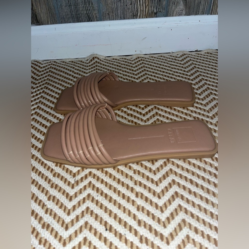 Dolce Vita Tan Brown Slide Sandals
